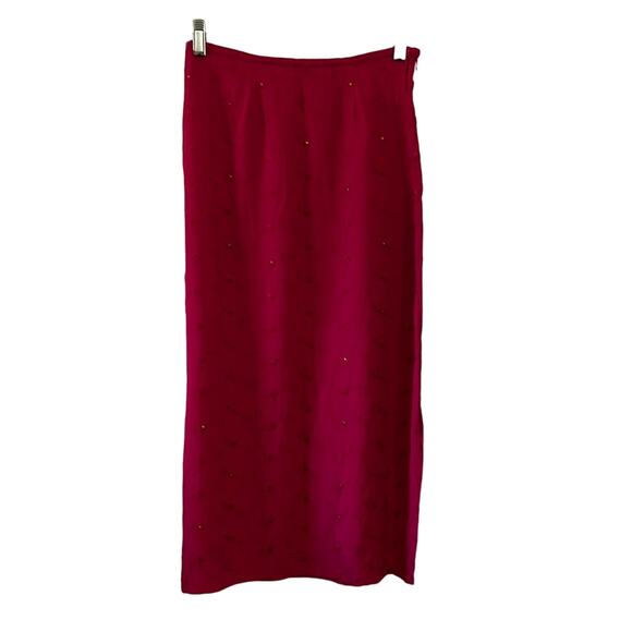Limited Too Y2K Juniors 5 Pink Sequin Embellished Embroidered Maxi Skirt - Picture 1 of 8